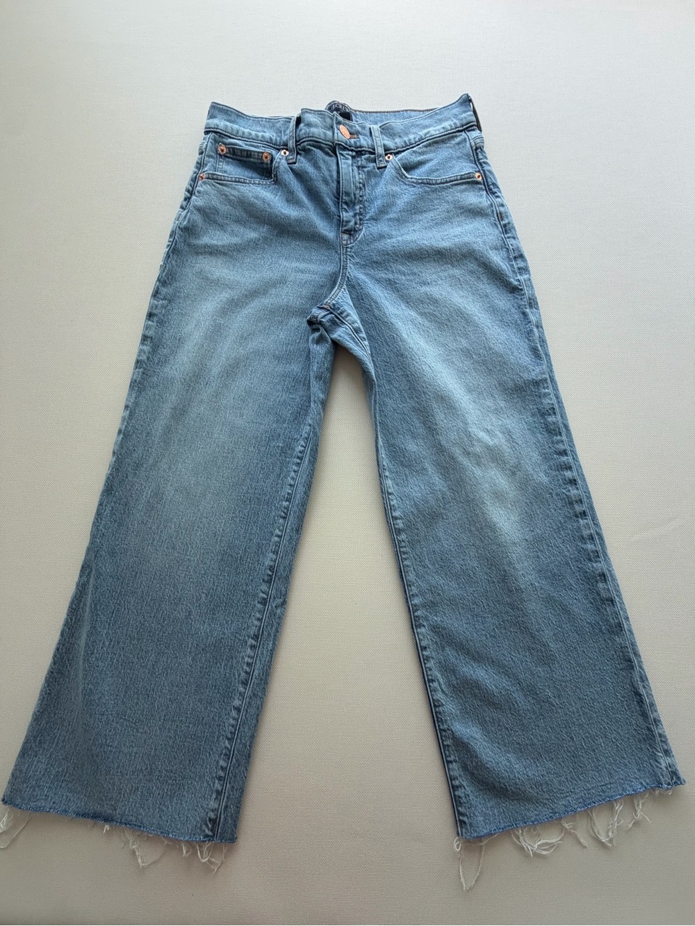 J.CREW Women's Light Wash High Rise Wide-Leg Crop Stretch Jeans 26 P